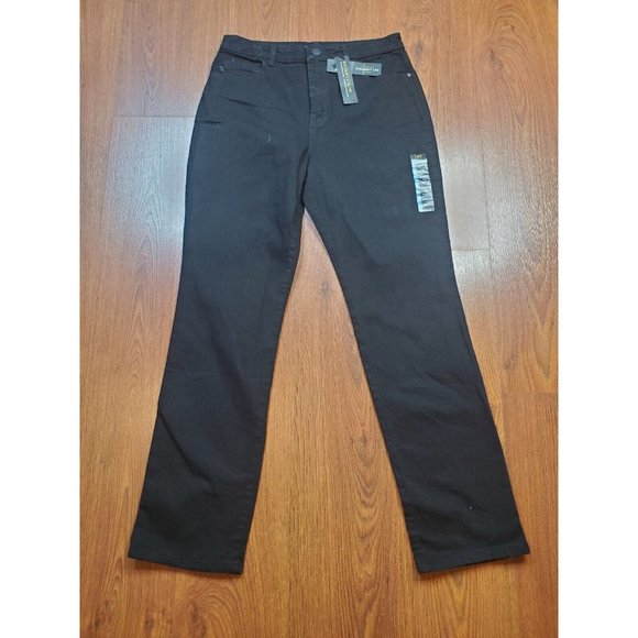 Lee Women's Effortless Wash & Wear Straight Leg Relaxed Fit Black 10Med  X  32 - Picture 1 of 8